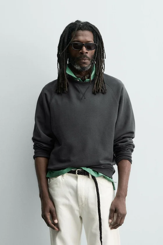 ТОЛСТОВКА С ЭФФЕКТОМ ПОТЕРТОСТИ Zara «Aaron Levine»