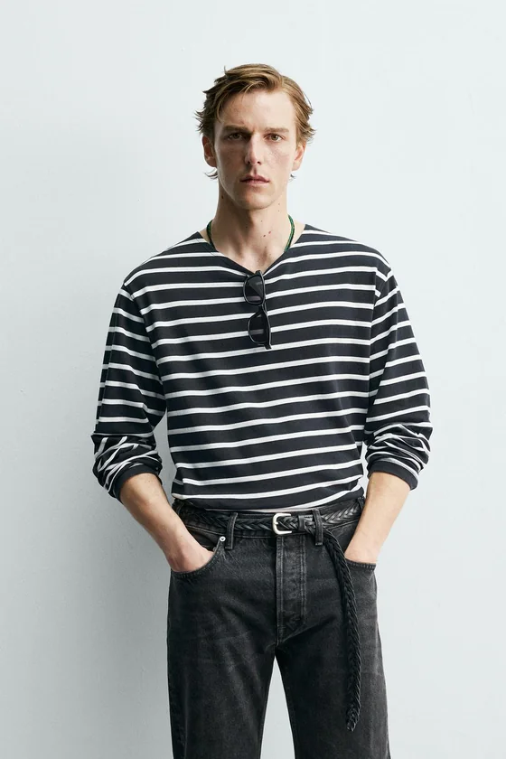 ФУТБОЛКА ЖАККАРД В ПОЛОСКУ Zara «Aaron Levine»