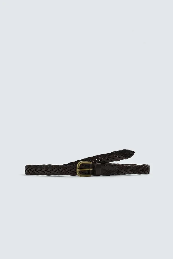 ПЛЕТЕНЫЙ КОЖАНЫЙ РЕМЕНЬ Zara «Aaron Levine»