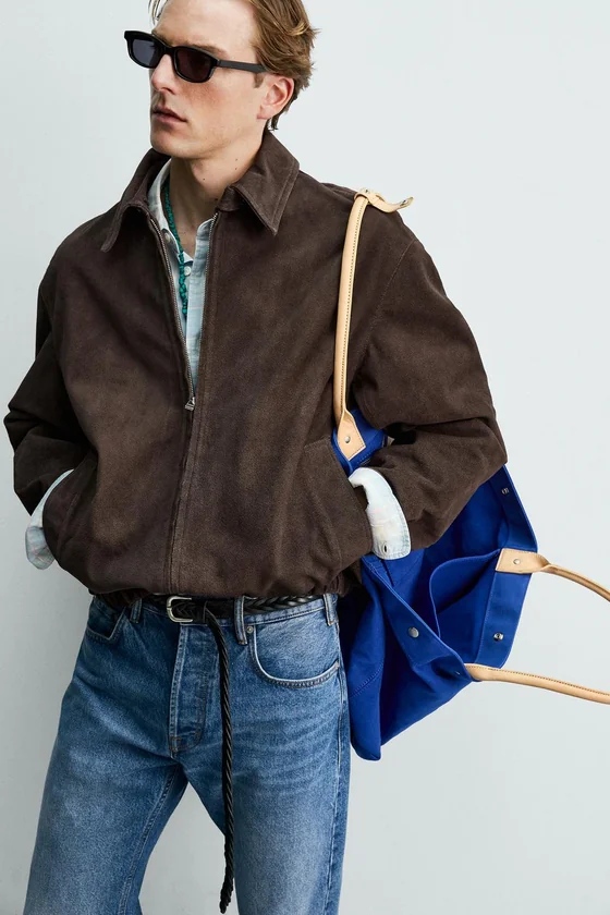 ЗАМШЕВАЯ КУРТКА стандартной посадки Zara «Aaron Levine»