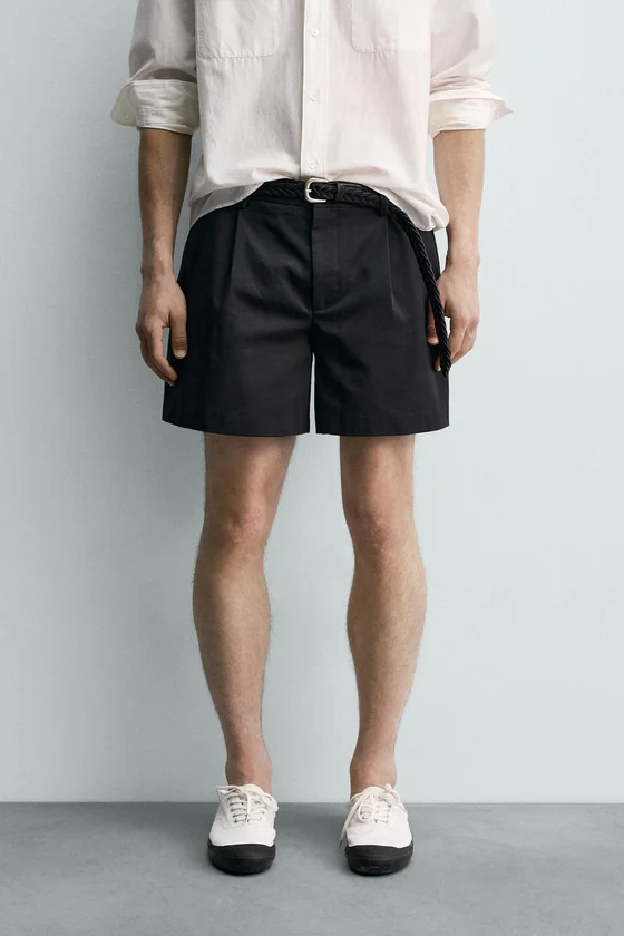 КОРОТКИЕ ШОРТЫ С ЗАЩИПАМИ Zara «Aaron Levine»