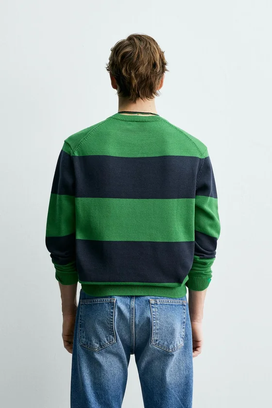 ЖАККАРДОВЫЙ СВИТЕР В ПОЛОСКУ Zara «Aaron Levine»