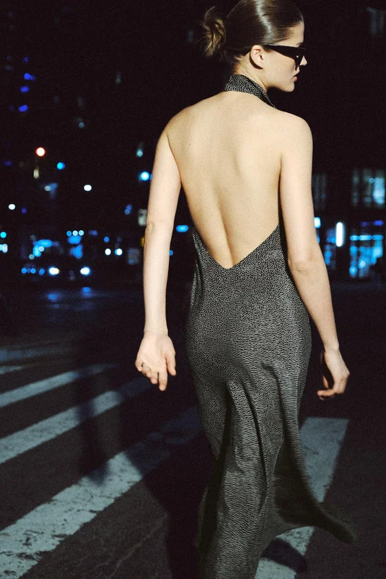 ПЛАТЬЕ ХАЛТЕР В ГОРОШЕК — коллекция Zara «ZW»