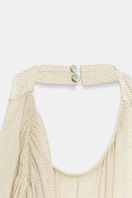 ТОП С ДРАПИРОВКОЙ В ГОРОШЕК — коллекция Zara «ZW»