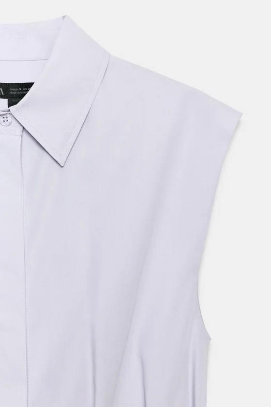 РУБАШКА СО СКЛАДКАМИ И ПРОЙМАМИ — коллекция Zara «ZW»