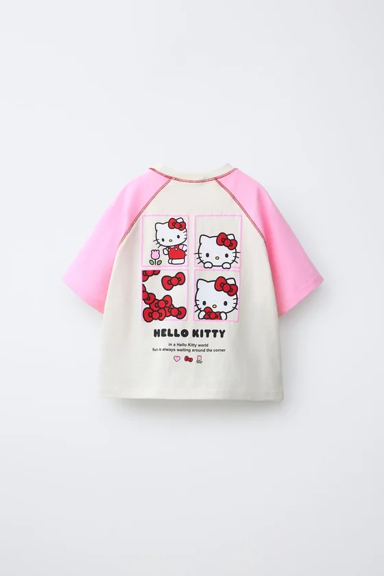 ФУТБОЛКА РЕГЛАН КОНТРАСТНАЯ HELLO KITTY ©