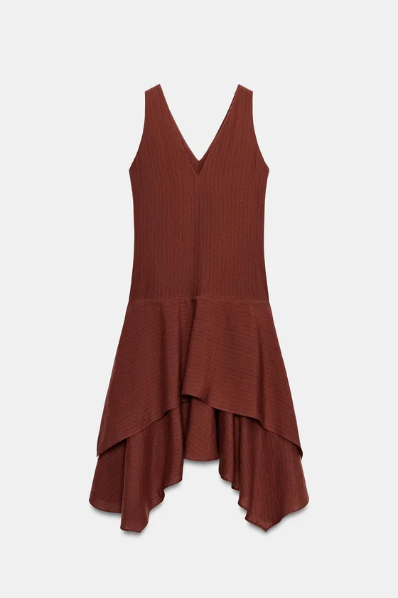 АСИММЕТРИЧНОЕ ПЛАТЬЕ В ПОЛОСКУ — коллекция Zara «ZW»