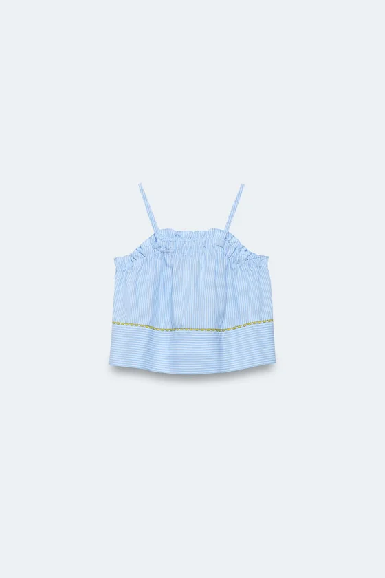 Топ с полосатыми оборками, ограниченное издание, 2-14 лет