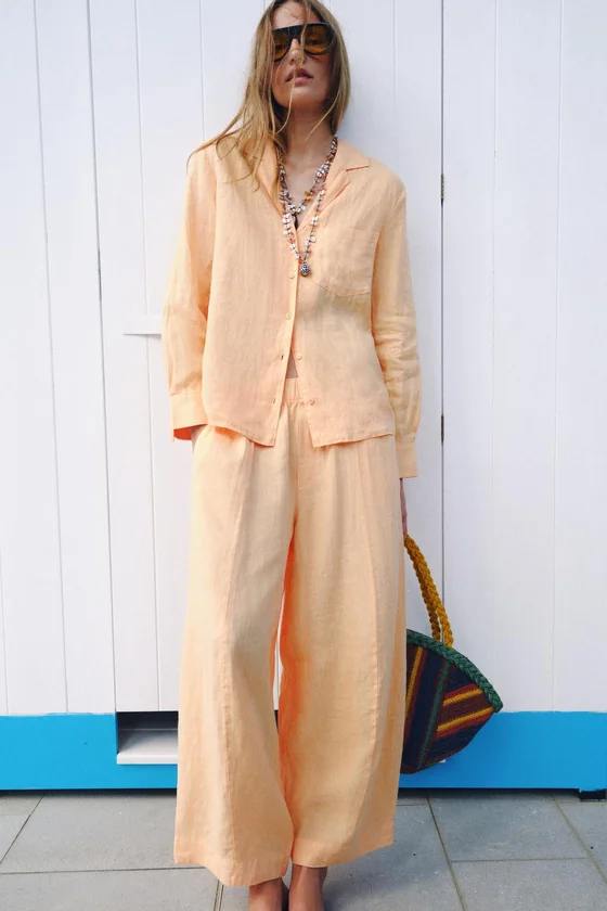 БРЮКИ  ИЗ ЛЬНА — коллекция Zara «ZW»