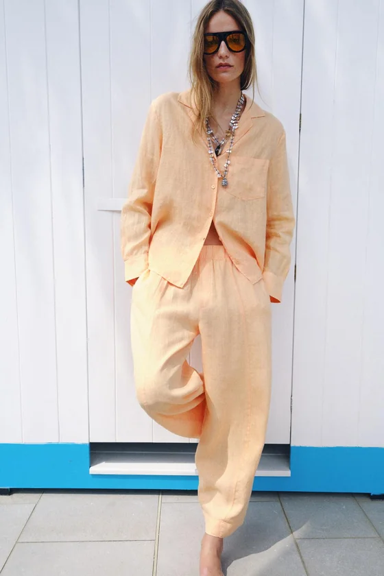 БРЮКИ  ИЗ ЛЬНА — коллекция Zara «ZW»