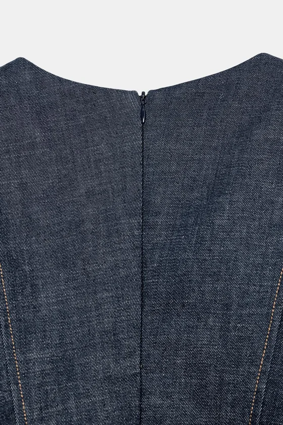 ДЖИНСОВАЯ БЛУЗА С ОБЪЕМНЫМИ РУКАВАМИ коллекция Zara «ZW»