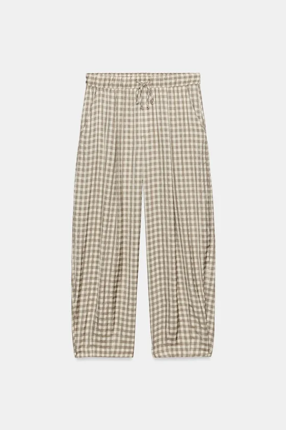 СВОБОДНЫЕ БРЮКИ В КЛЕТКУ коллекция Zara «ZW»