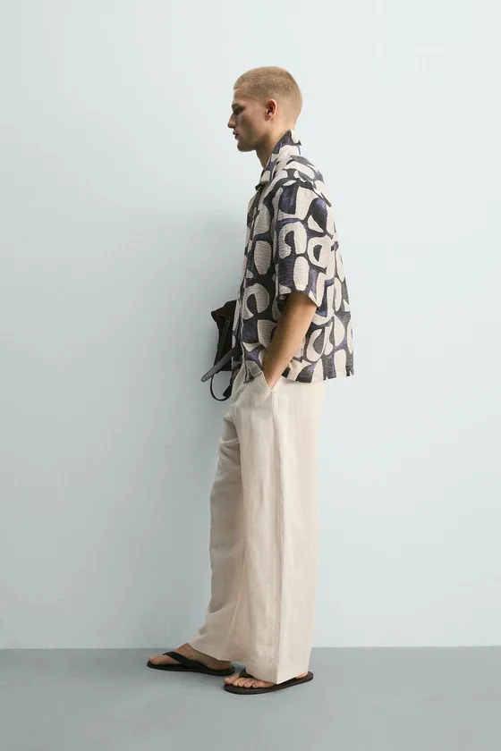 РУБАШКА С ГЕОМЕТРИЧЕСКИМ ПРИНТОМ