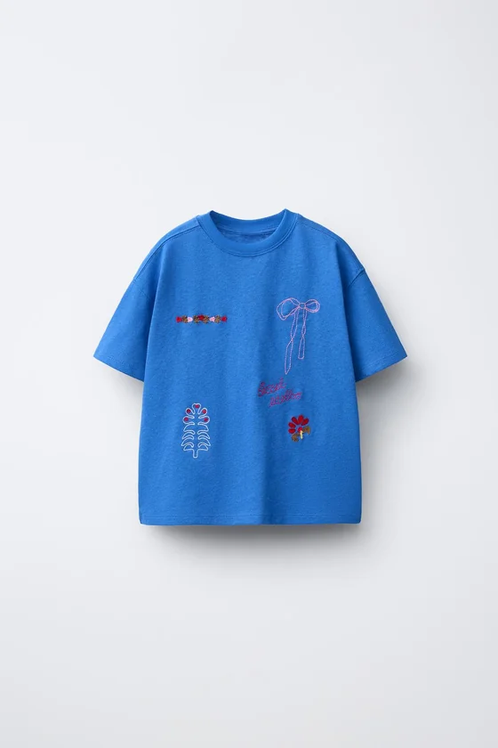 ФУТБОЛКА С ВЫШИВКОЙ SISSEL EDELBO X ZARA KIDS