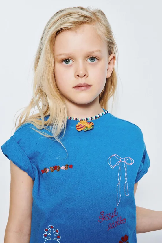ФУТБОЛКА С ВЫШИВКОЙ SISSEL EDELBO X ZARA KIDS