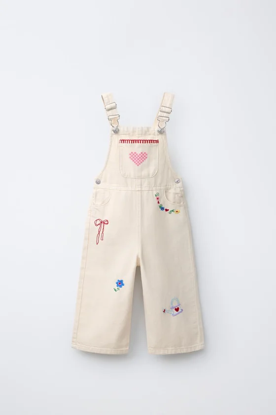 ДЛИННЫЙ КОМБИНЕЗОН ИЗ ТВИЛА С ВЫШИВКОЙ SISSEL EDELBO X ZARA KIDS