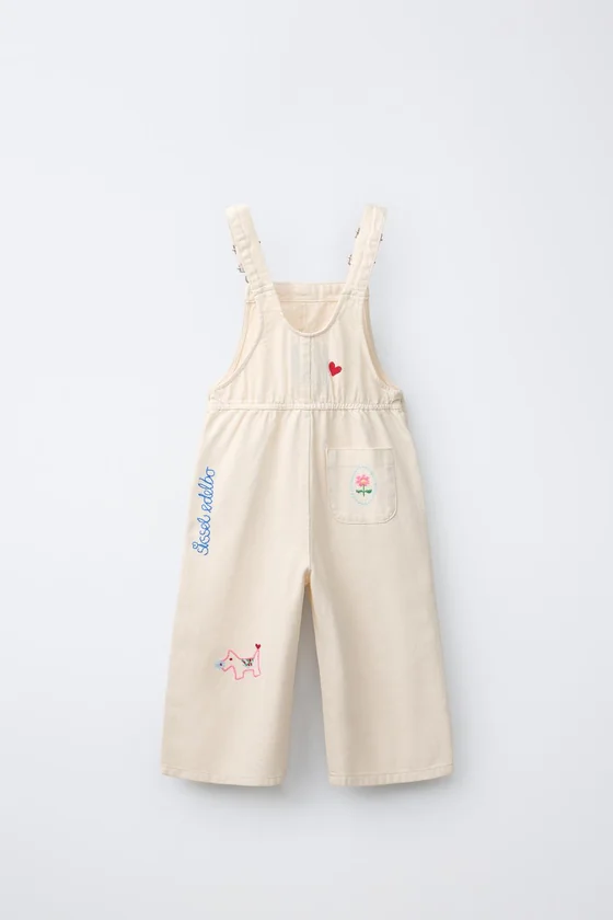 ДЛИННЫЙ КОМБИНЕЗОН ИЗ ТВИЛА С ВЫШИВКОЙ SISSEL EDELBO X ZARA KIDS