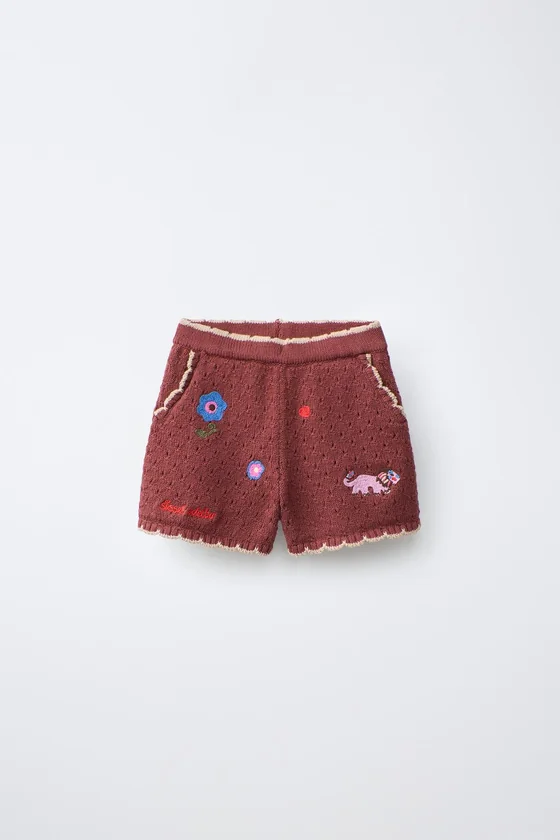 ШОРТЫ ИЗ ТРИКОТАЖА С ВЫШИТЫМИ ЦВЕТАМИ SISSEL EDELBO X ZARA KIDS