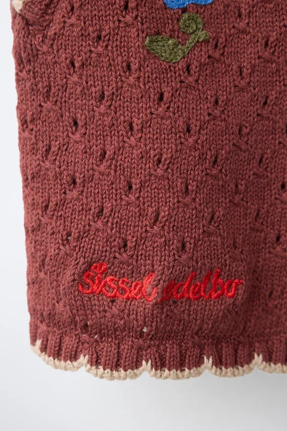 ШОРТЫ ИЗ ТРИКОТАЖА С ВЫШИТЫМИ ЦВЕТАМИ SISSEL EDELBO X ZARA KIDS