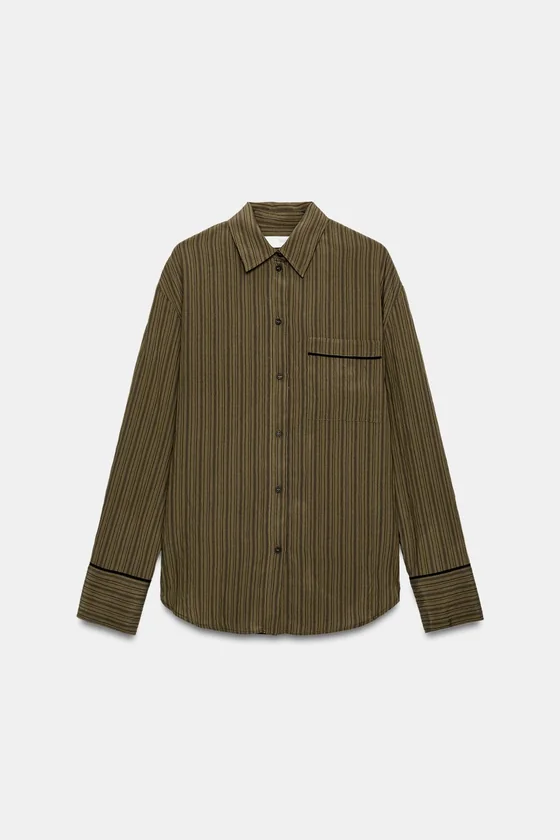 РУБАШКА СТРУЯЩАЯСЯ В ПОЛОСКУ — коллекция Zara «ZW»