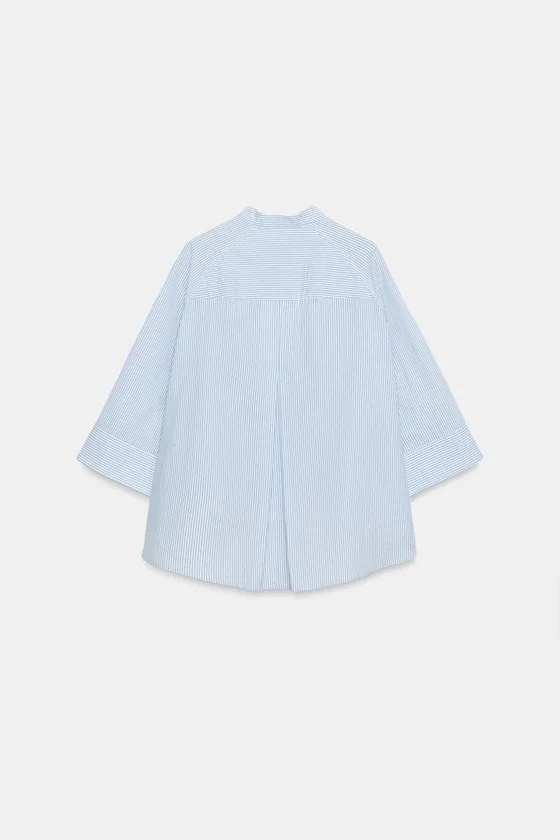 РУБАШКА В ПОЛОСКУ АСИММЕТРИЧНОГО КРОЯ — коллекция Zara «ZW»