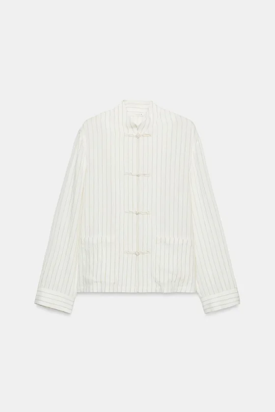РУБАШКА В ПОЛОСКУ С НАВЕСНЫМИ ПЕТЛЯМИ коллекция Zara «ZW»