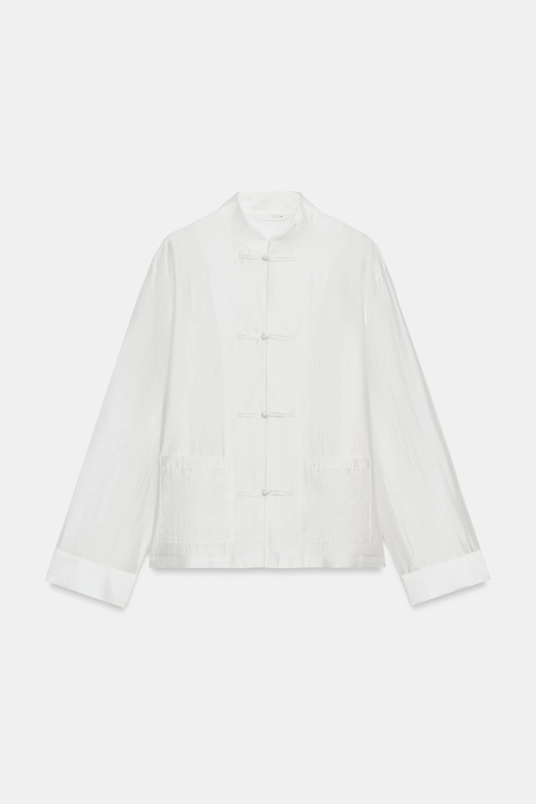 АТЛАСНАЯ РУБАШКА С НАВЕСНЫМИ ПЕТЛЯМИ коллекция Zara «ZW»