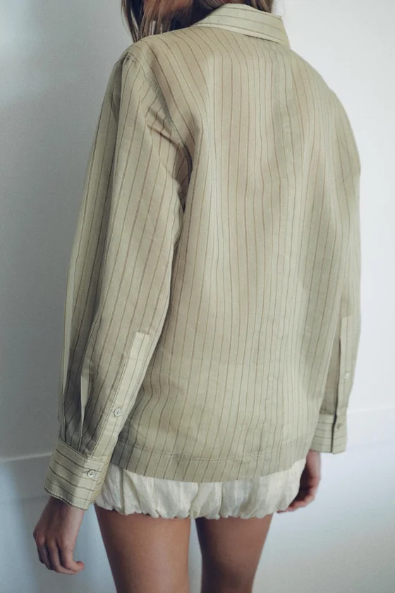 РУБАШКА В ПОЛОСКУ С ШЕЛКОМ