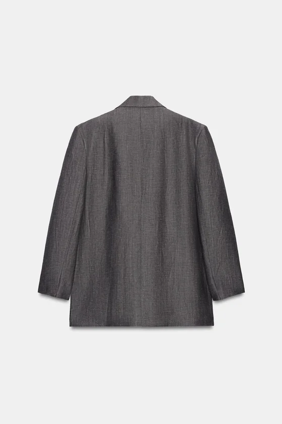 БЛЕЙЗЕР ПРЯМОГО КРОЯ ИЗ СМЕСОВОГО ЛЬНА — коллекция Zara «ZW»