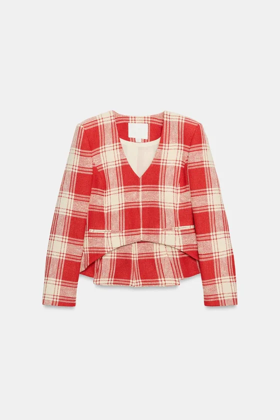 ПРИТАЛЕННАЯ КУРТКА В КЛЕТКУ — коллекция Zara «ZW»