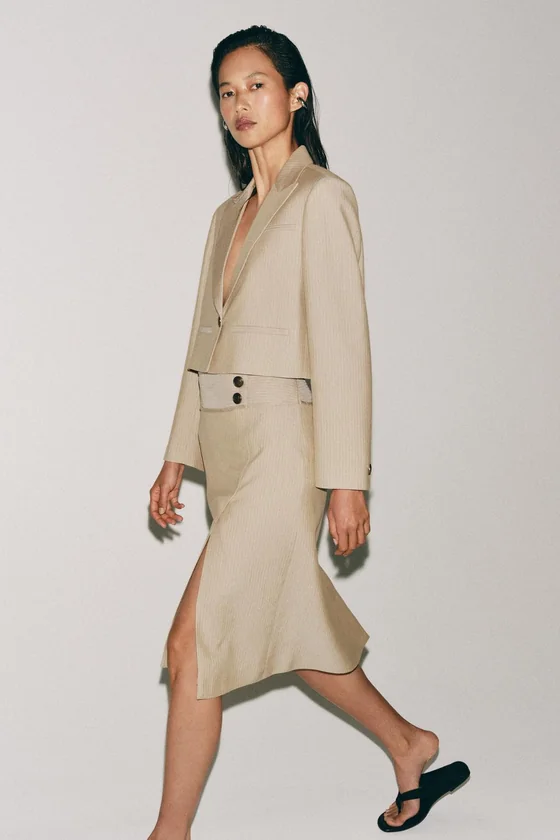 ЮБКА ПРЯМОГО КРОЯ В ПОЛОСКУ — коллекция Zara «ZW»
