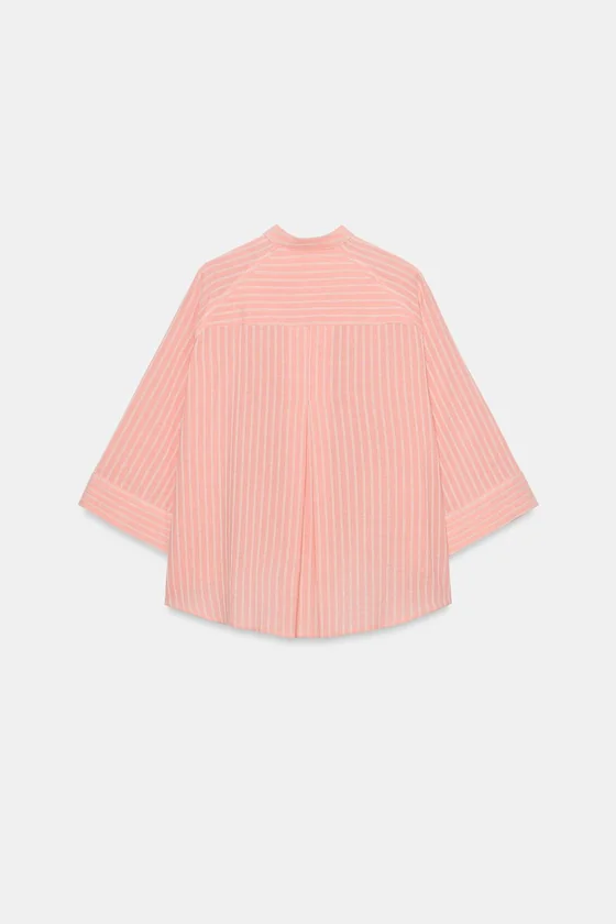 РУБАШКА В ПОЛОСКУ АСИММЕТРИЧНОГО КРОЯ коллекция Zara «ZW»