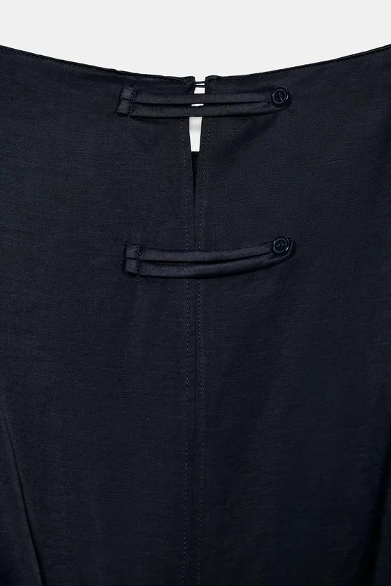 ПЛАТЬЕ МИДИ ИЗ СМЕСОВОГО ЛЬНА С ПОЯСОМ — коллекция Zara «ZW»