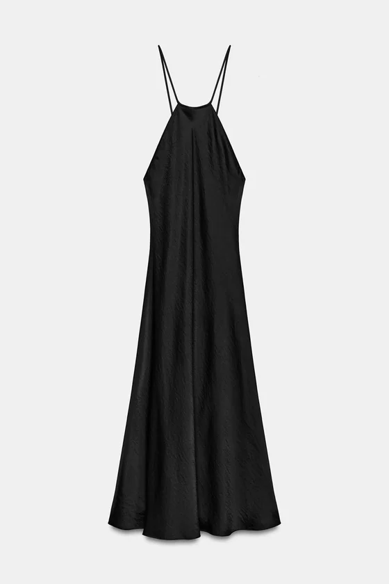 АТЛАСНОЕ ПЛАТЬЕ ХАЛТЕР коллекция Zara «ZW»