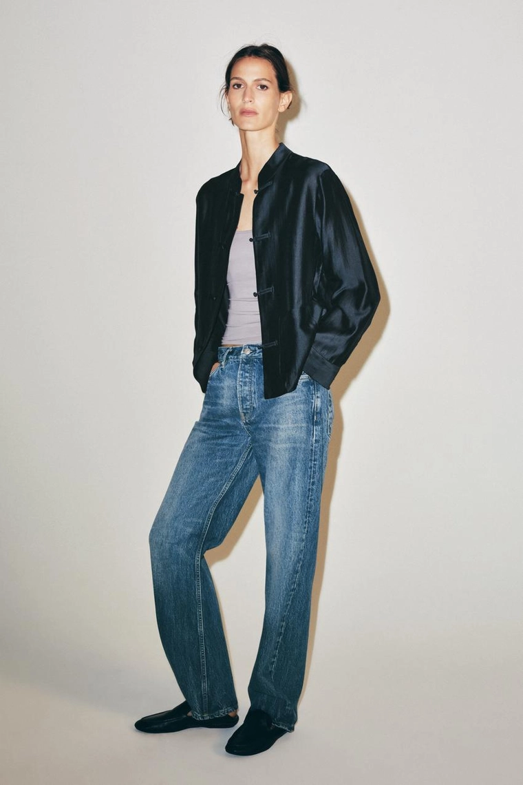 АТЛАСНАЯ РУБАШКА С НАВЕСНЫМИ ПЕТЛЯМИ коллекция Zara «ZW»