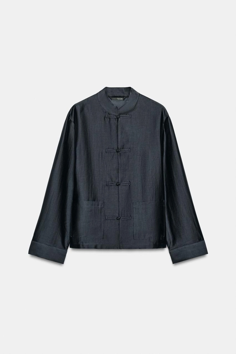 АТЛАСНАЯ РУБАШКА С НАВЕСНЫМИ ПЕТЛЯМИ коллекция Zara «ZW»