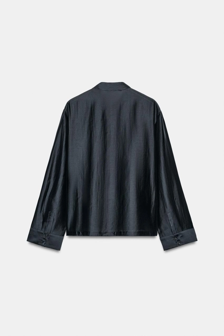 АТЛАСНАЯ РУБАШКА С НАВЕСНЫМИ ПЕТЛЯМИ коллекция Zara «ZW»