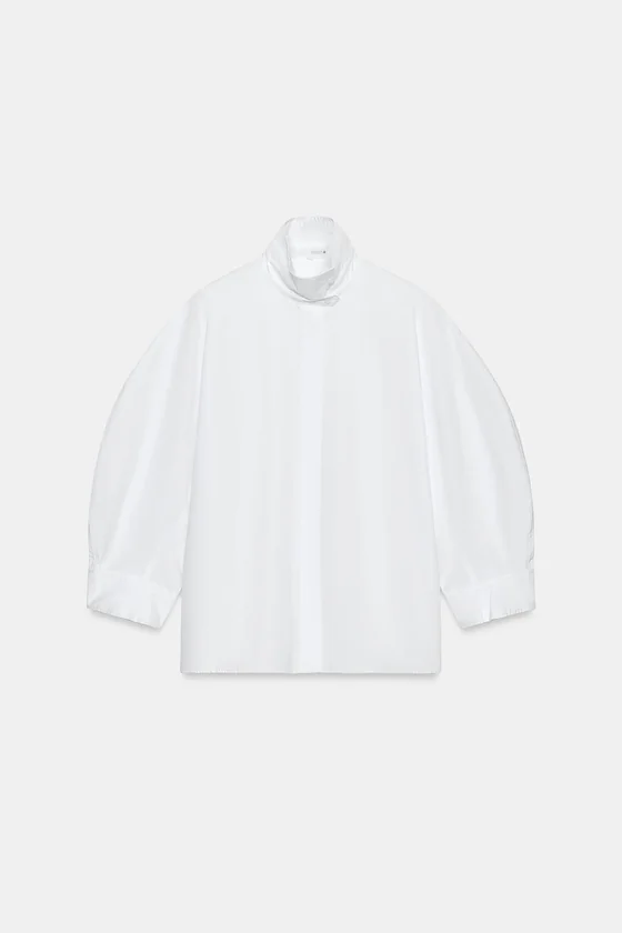 РУБАШКА С ОБЪЕМНЫМИ РУКАВАМИ коллекция Zara «ZW»