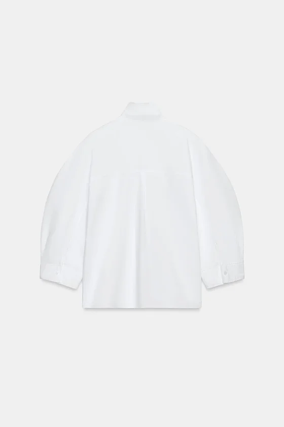 РУБАШКА С ОБЪЕМНЫМИ РУКАВАМИ коллекция Zara «ZW»