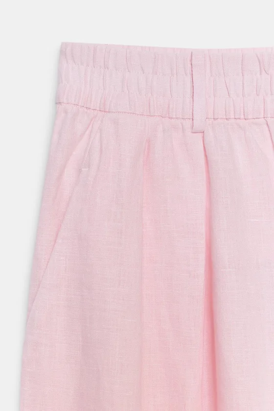 БРЮКИ СО СКЛАДКАМИ ИЗ 100% ЛЬНА — коллекция Zara «ZW»
