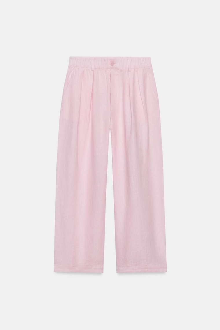 БРЮКИ СО СКЛАДКАМИ ИЗ 100% ЛЬНА — коллекция Zara «ZW»