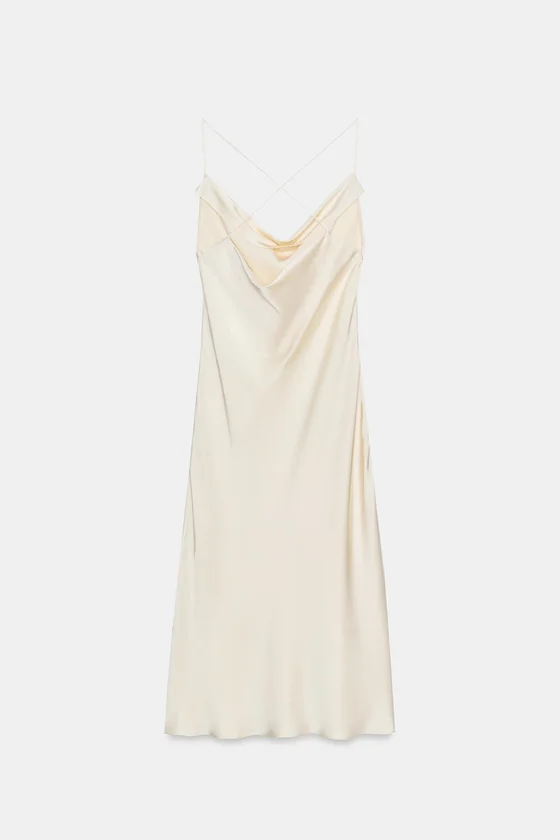 АТЛАСНОЕ ПЛАНЬЕ-КОМБИНАЦИЯ коллекция Zara «ZW»
