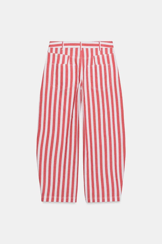 ЗАУЖЕННЫЕ ДЖИНСЫ В ПОЛОСКУ — коллекция Zara «ZW»