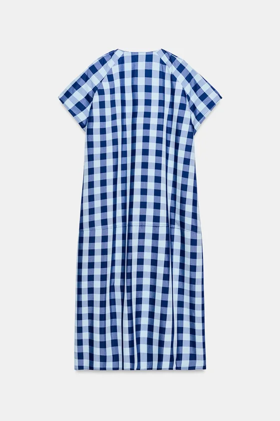 ПЛАТЬЕ В КЛЕТКУ С ЗАВЯЗКАМИ — коллекция Zara «ZW»