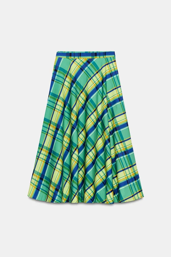 ЮБКА МИДИ В КЛЕТКУ — коллекция Zara «ZW»