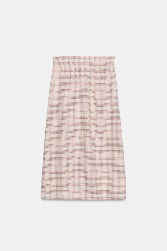 ЮБКА МИДИ В КЛЕТКУ — коллекция Zara «ZW»
