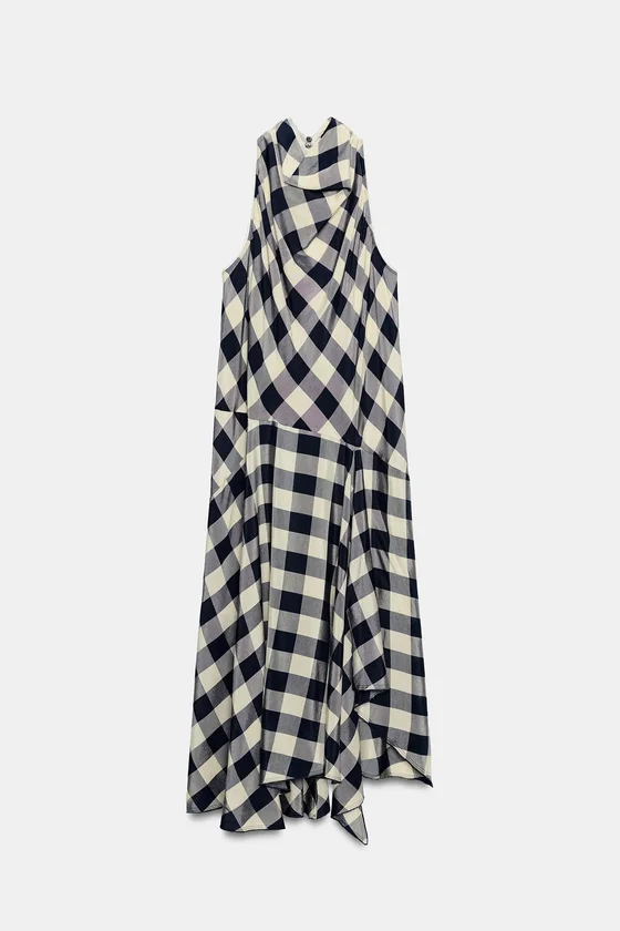 ПЛАТЬЕ ХАЛТЕР В КЛЕТКУ — коллекция Zara «ZW»