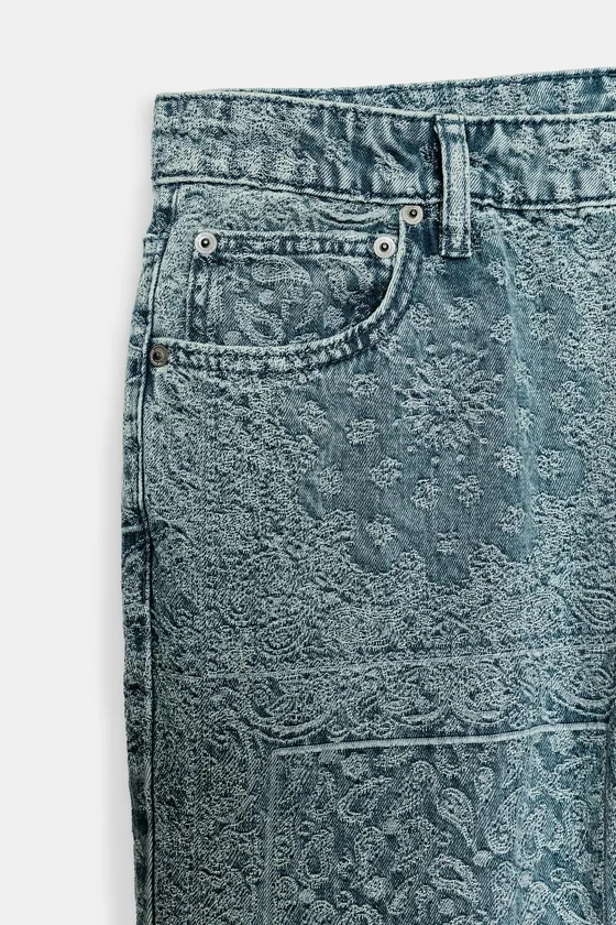 ДЖИНСЫ клёш ИЗ ЖАККАРДА С ВЫСОКОЙ ПОСАДКОЙ — коллекция Zara «ZW»