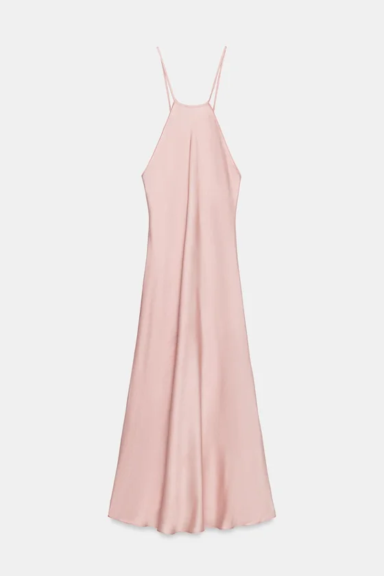 АТЛАСНОЕ ПЛАТЬЕ ХАЛТЕР коллекция Zara «ZW»