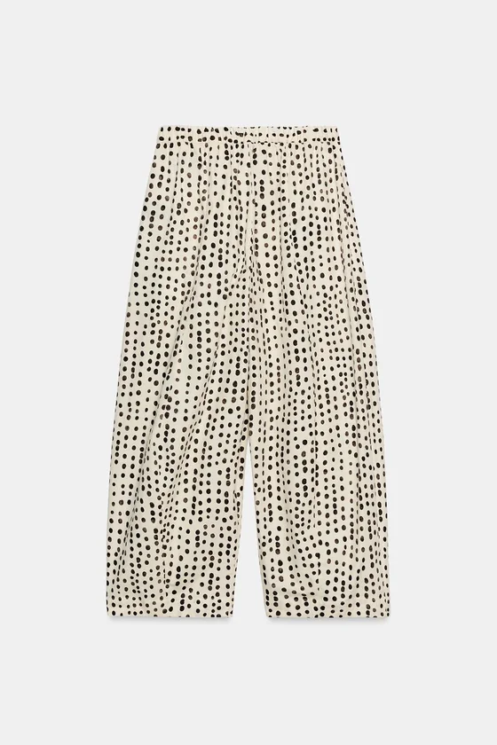 БРЮКИ В ПИЖАМНОМ СТИЛЕ В ГОРОШЕК — коллекция Zara «ZW»